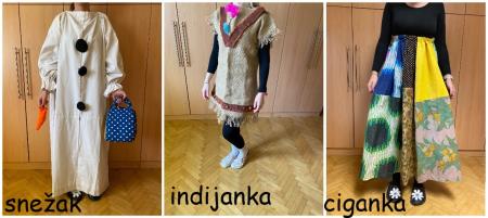 snežak, indijanka, ciganka